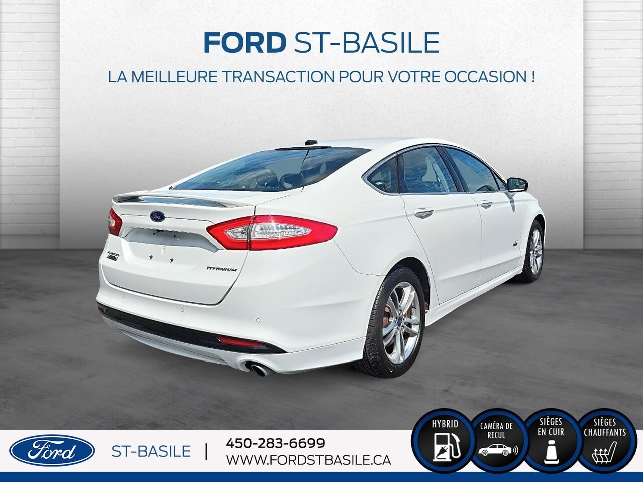 2015 Ford FUSION HYBRIDE White Saint-Basile-le-Grand - photo #7