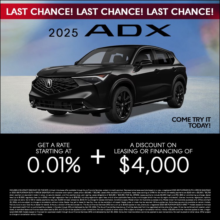 Gatineau acura promo avril ADX 2025 EN