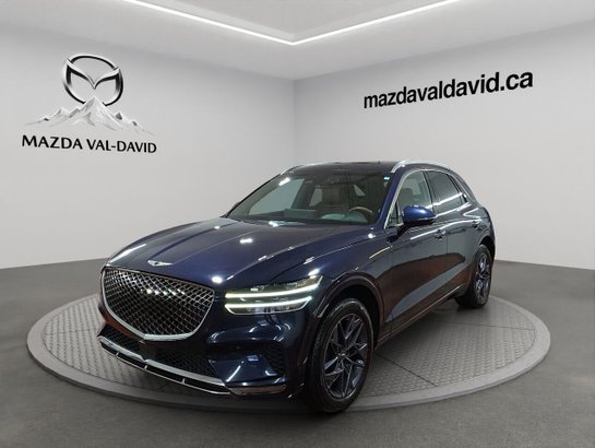 Genesis GV70 2.5T Advanced Plus TI, toit ouvrant panoramique, navigation, sièges fonction mémoire, volant 2022 Bleu