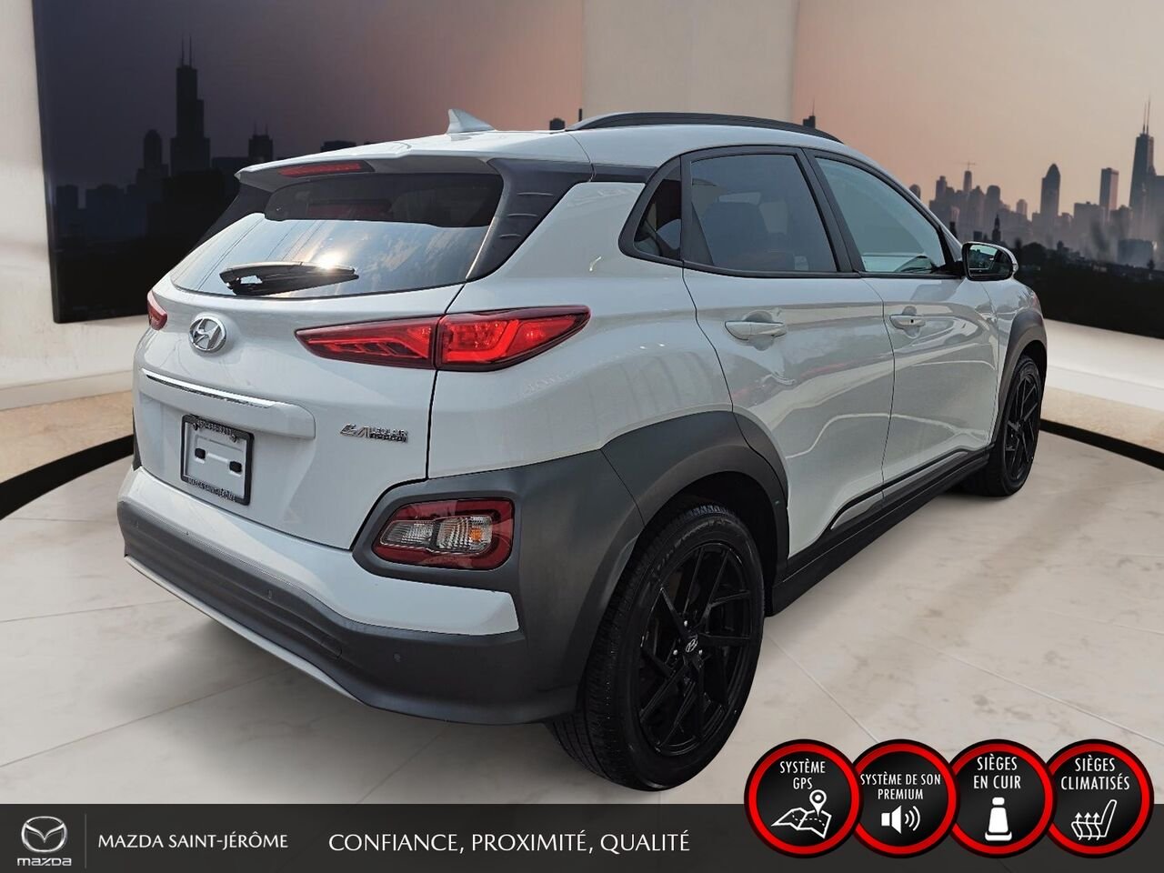 Hyundai Kona électrique Ultimate | TOIT OUVRANT | CUIR | 2021 Blanc Saint-Jérôme - photo #5