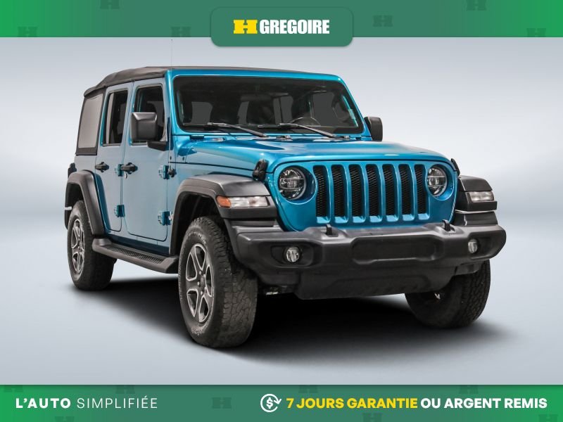 Jeep Wrangler Unlimited 729504 | Sport AWD AUTO A/C TOIT GR ELECT MAGS CAM RECUL 2020 Bleu Laval - photo #0