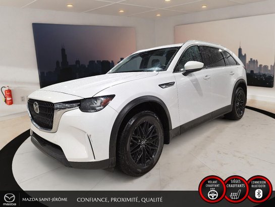 2024 Mazda CX-90 hybride rechargeable GS-L | TOIT OUVRANT | CUIR | AWD | 7 PLACES | White