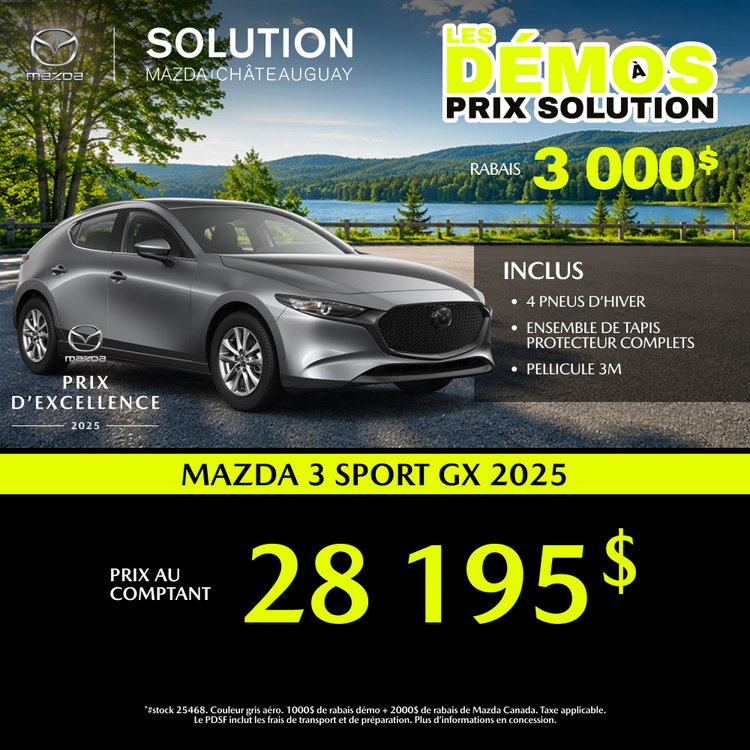 Solution mazda promo JUIN MAZDA 3 GX 2025 FR