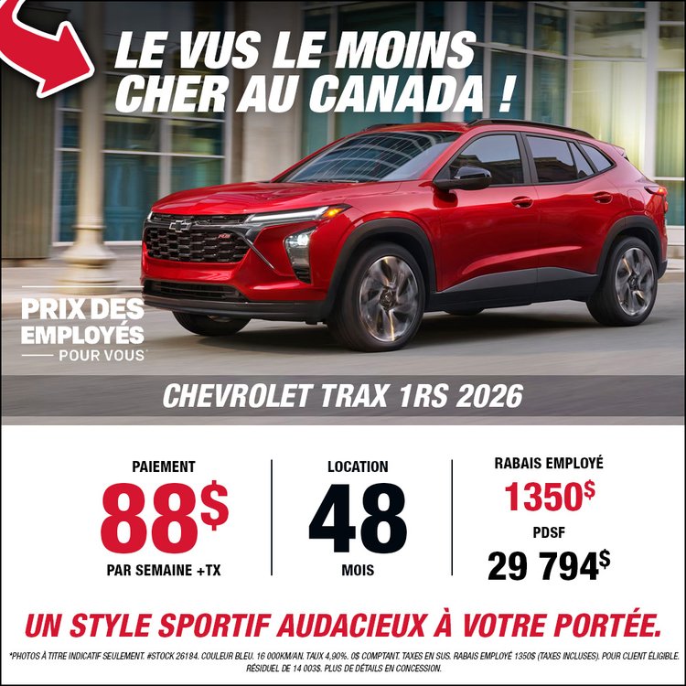 Gatineau GM promo TRAX 1RS 2026 juillet FR