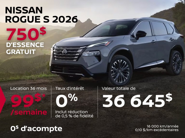Nissan vimont Accueil mai Rogue S 2026