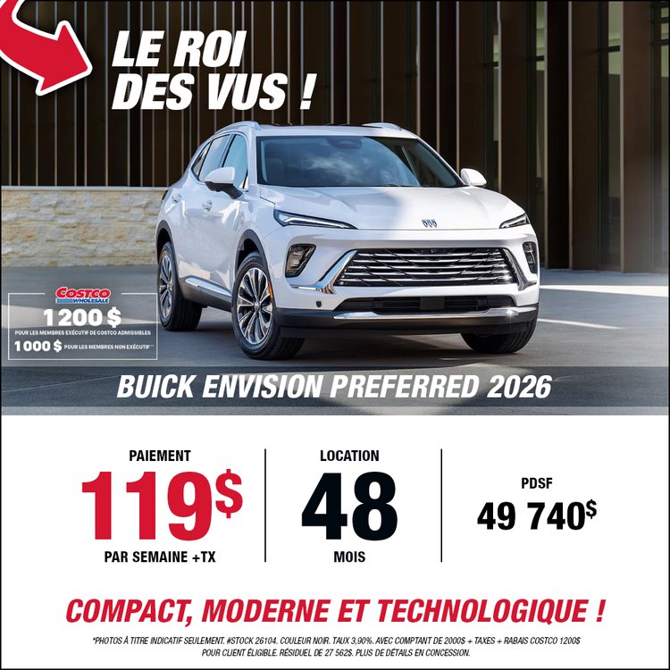 Gatineau GM promo ENVISION PREFERRED 2026 mars FR