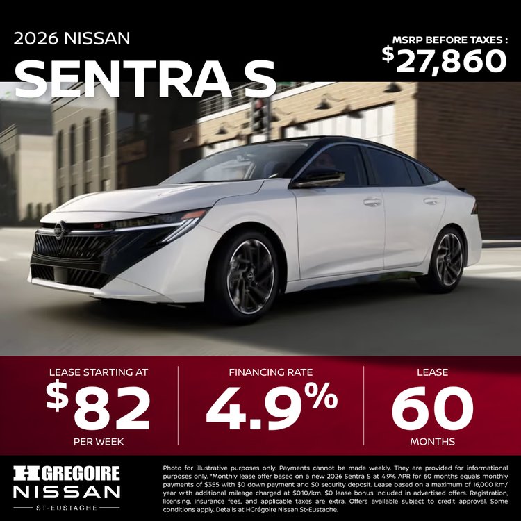 Nissan st eustache promo avril Sentra S EN