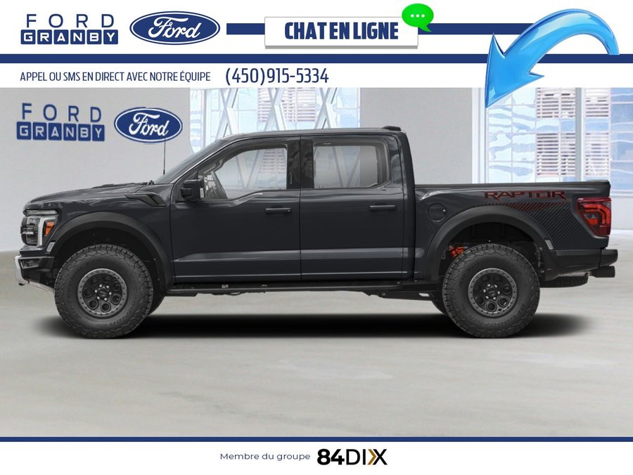 Ford F-150 Raptor SuperCrew 4RM caisse de 5,5 pi 2025 Noir agate métallisé