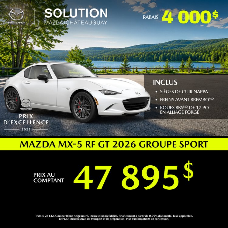 Solution mazda promo JUIN MX 5 RF GT 2026 FR