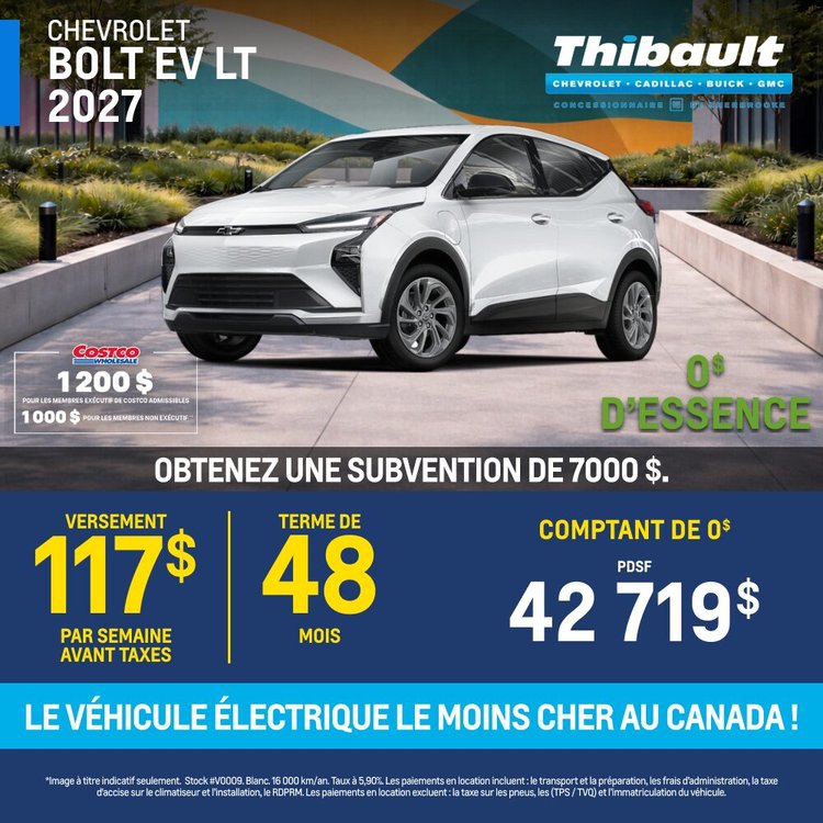 Thibault sherbrooke promo avril CHEVROLET BOLT EV FR
