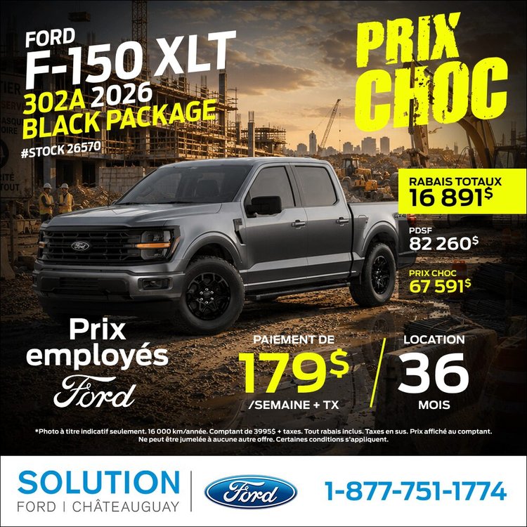 Solution Ford promo aout F 150 XLT SPORT 2026 FR NEW DESIGN