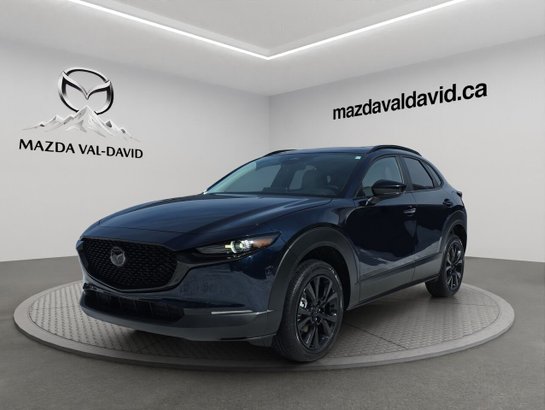 2026 Mazda CX-30 GS AWD 2.5 S Kuro AWD, Toit ouvrant, Sièges en similicuir, Barre de toit peintes. Deep Crystal Blue Mica