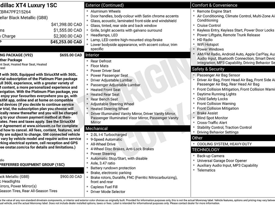 2023 Cadillac XT4 2023 Black