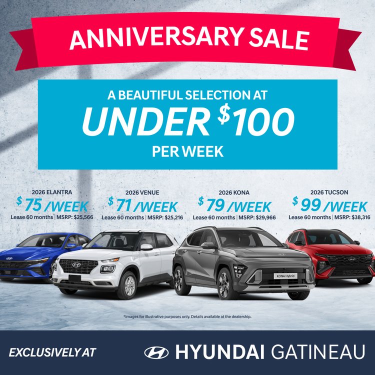 Hyundai Gatineau promo juin moins de 100 EN