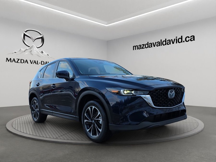 2025 Mazda CX-5 Gs, awd, Toit ouvrant, volant et rétroviseurs chauffants, hayon électrique Deep Crystal Blue Mica
