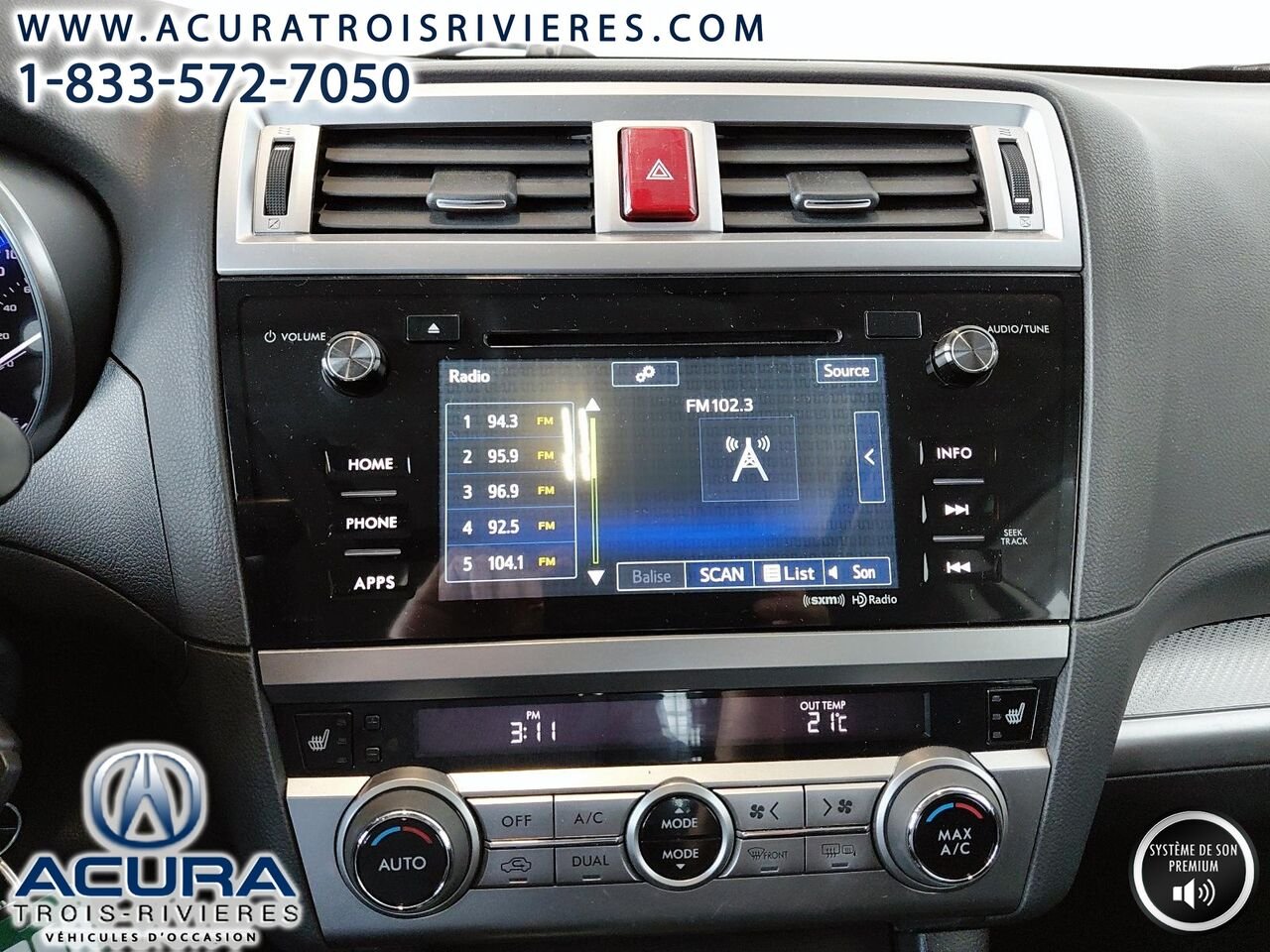 Subaru LEGACY SYMMETRICAL AWD 2017 Blanc Trois-Rivières - photo #21