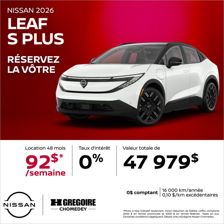 Nissan chomedey promo juin Leaf S FR