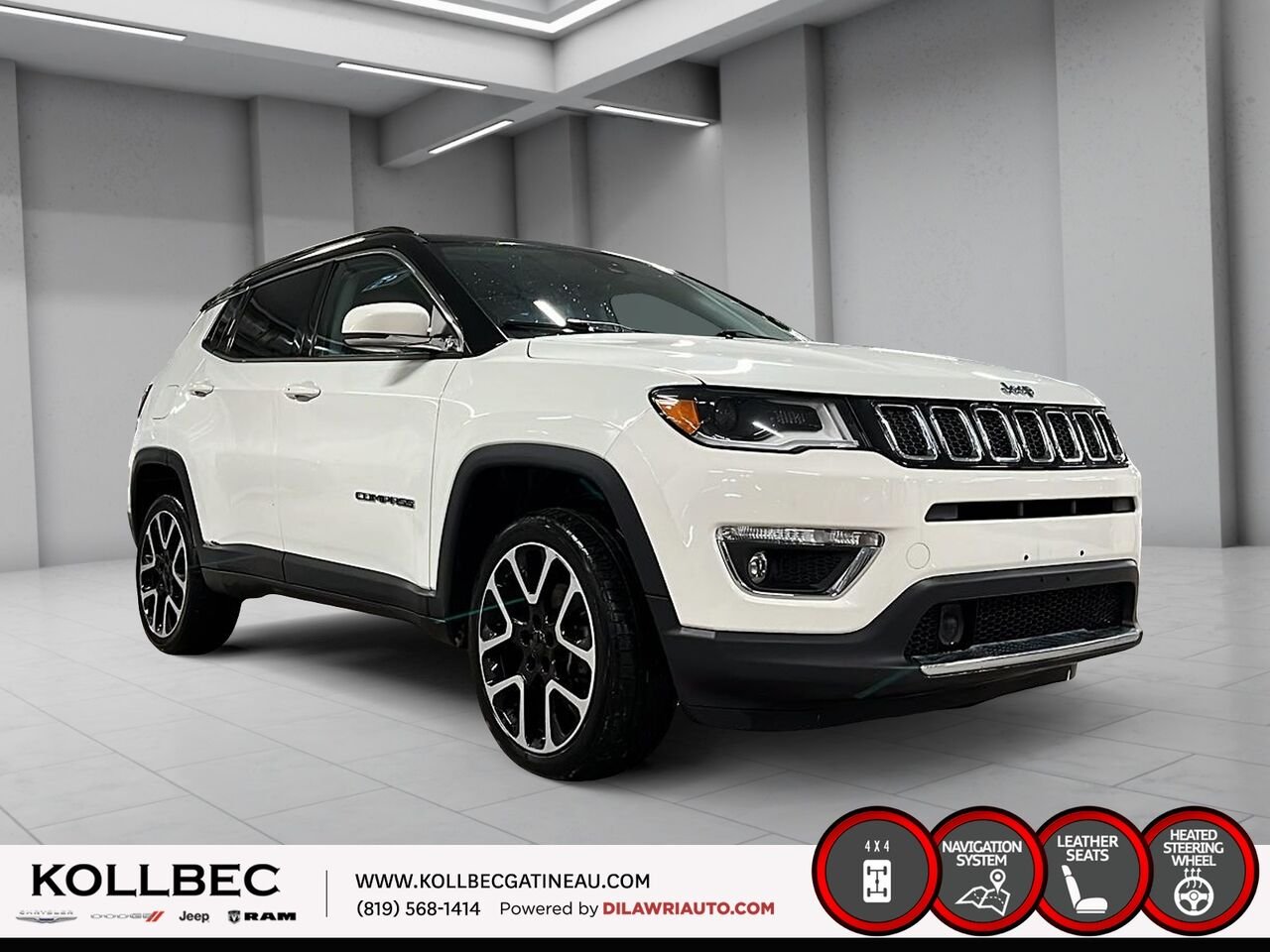 2018 JEEP COMPASS Limited 4x4 White Ottawa & Gatineau - photo #11