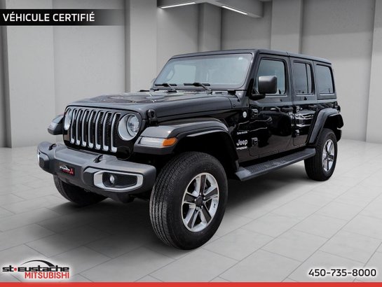 2018 Jeep Wrangler Unlimited Sahara 4x4-4 PORTE-2 TOIT-PNEU ÉTÉ NEUF-LIFT KIT 2 POUCE Black