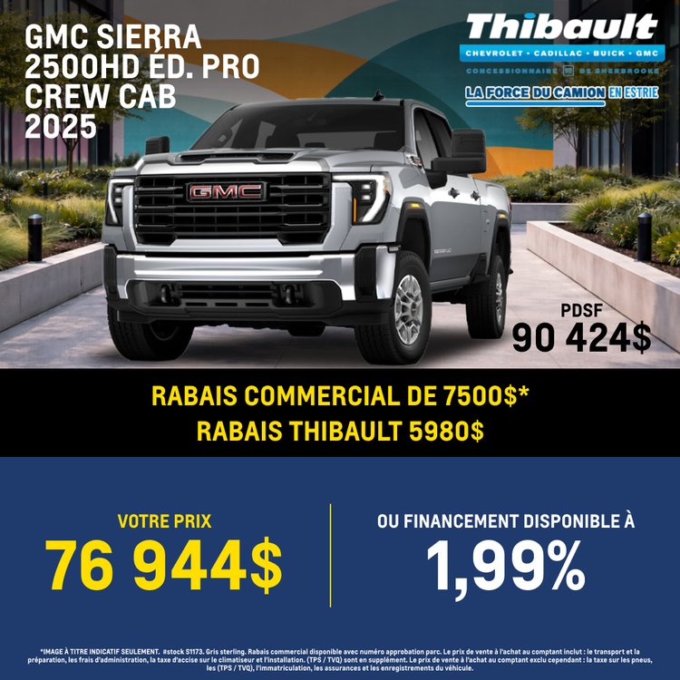 Thibault sherbrooke promo JUIN sierra 2500HD 2025 FR