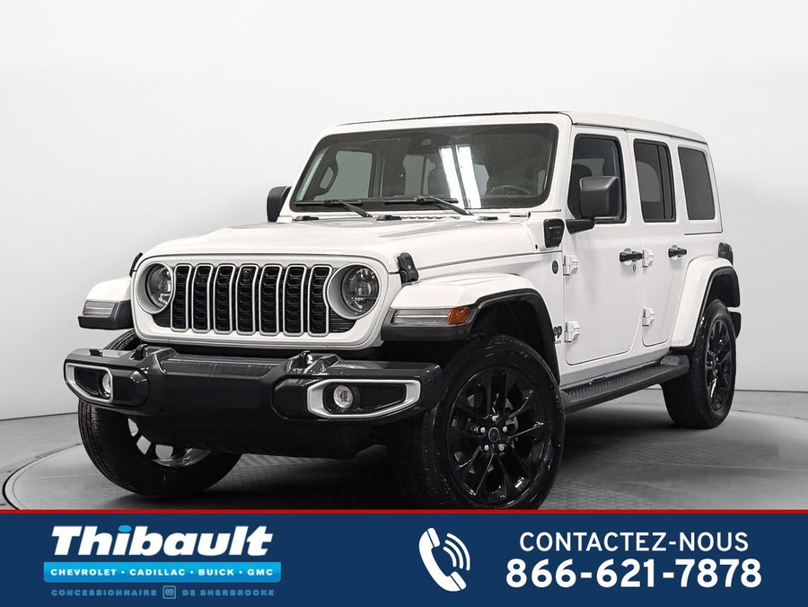 Jeep WRANGLER 4XE 4 door Sahara Option Toit Sky !!!! Bas Km 2025 Blanc