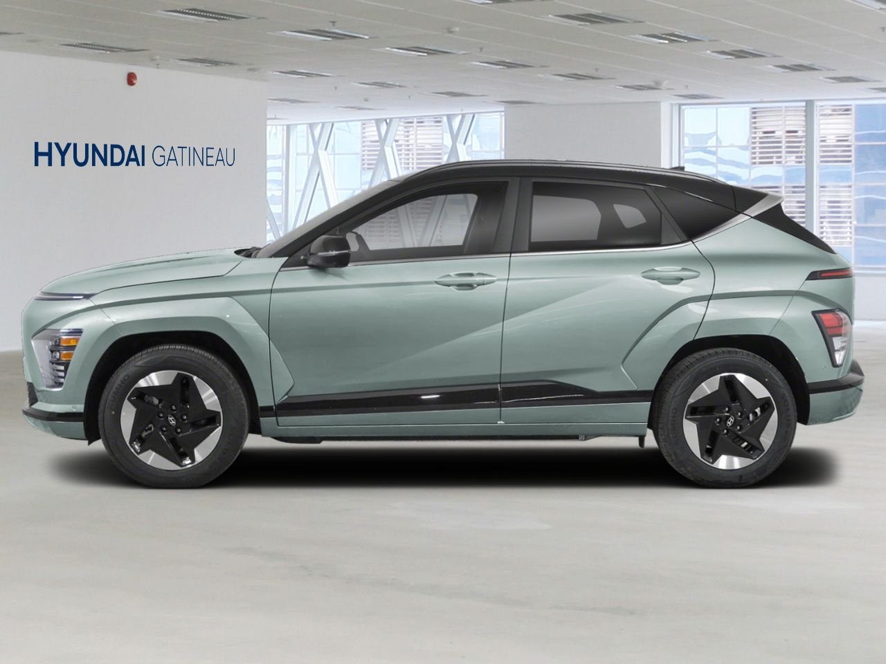 Hyundai Kona électrique 2026 Vert mirage avec toit Noir abyssal Gatineau - photo #1