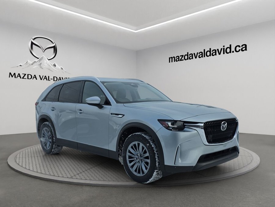 Mazda CX-90 hybride rechargeable GS-L AWD, 7 passagers, Volant chauffant, Sièges chauffant, Toit ouvrant panoramique 2024 Gris