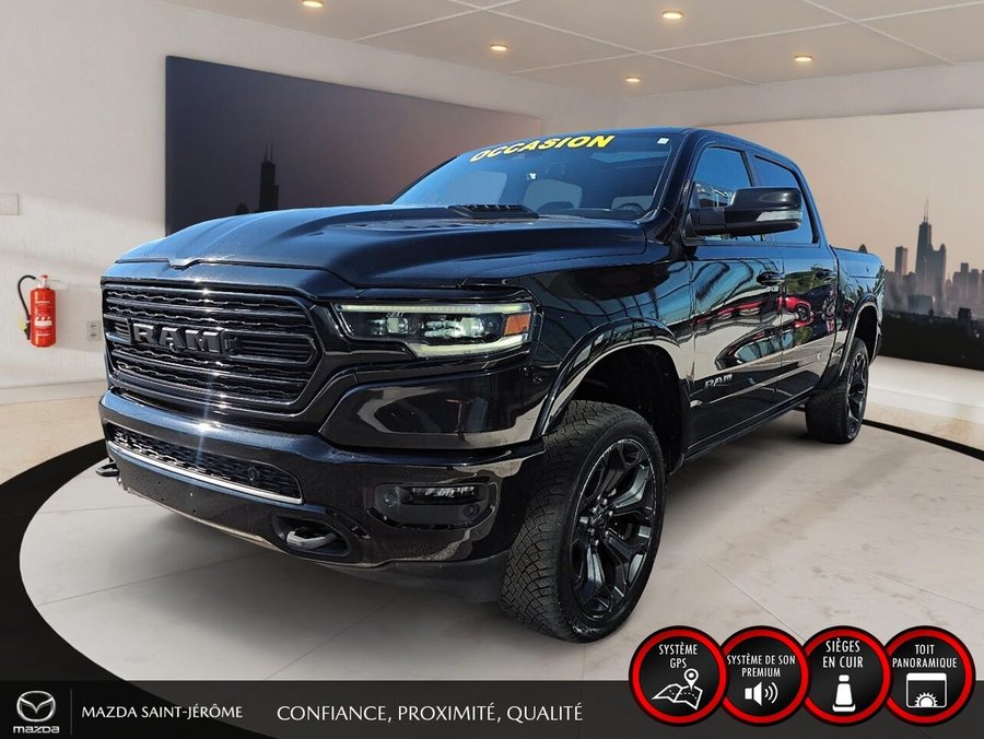 2022 Ram 1500 Limited | 4x4 | TOIT PANO | NAV | caisse de 5 pi 7 po Black