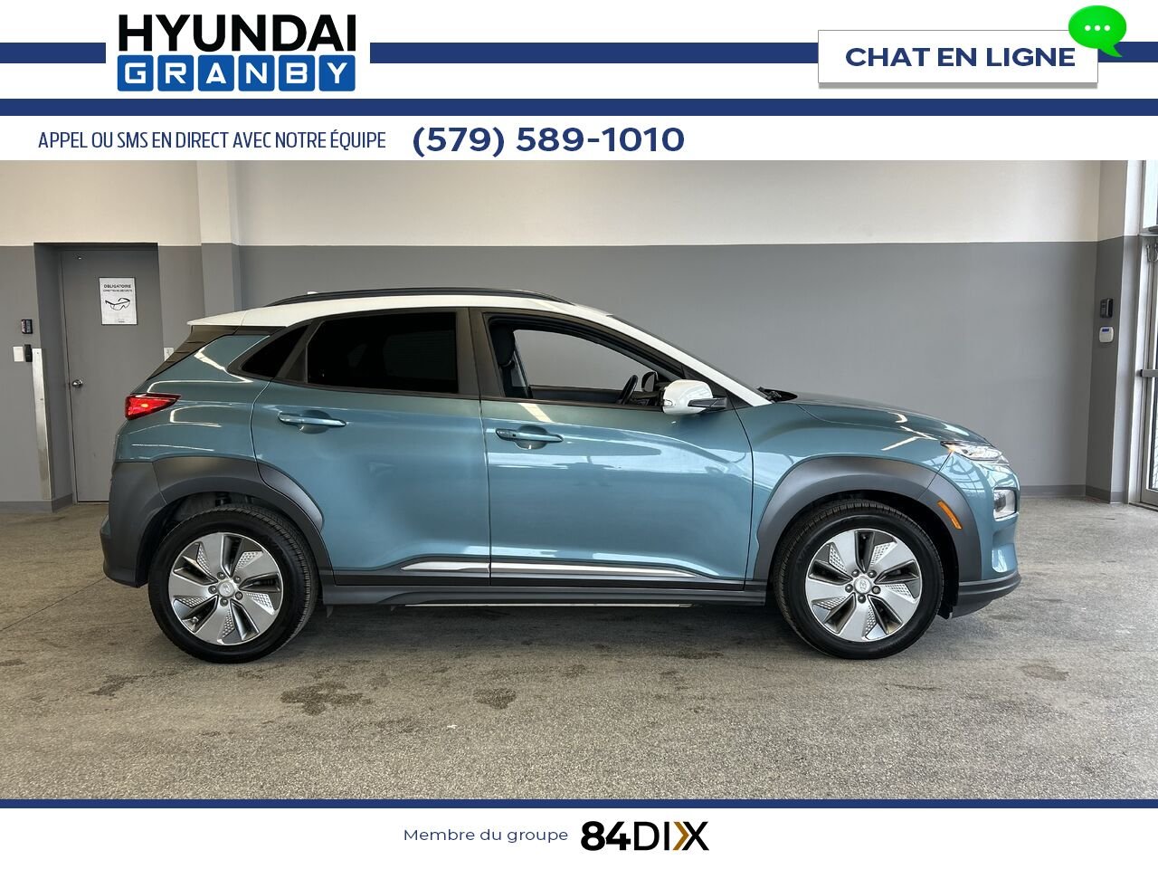 Hyundai Kona électrique 2021 Bleu Granby - photo #7