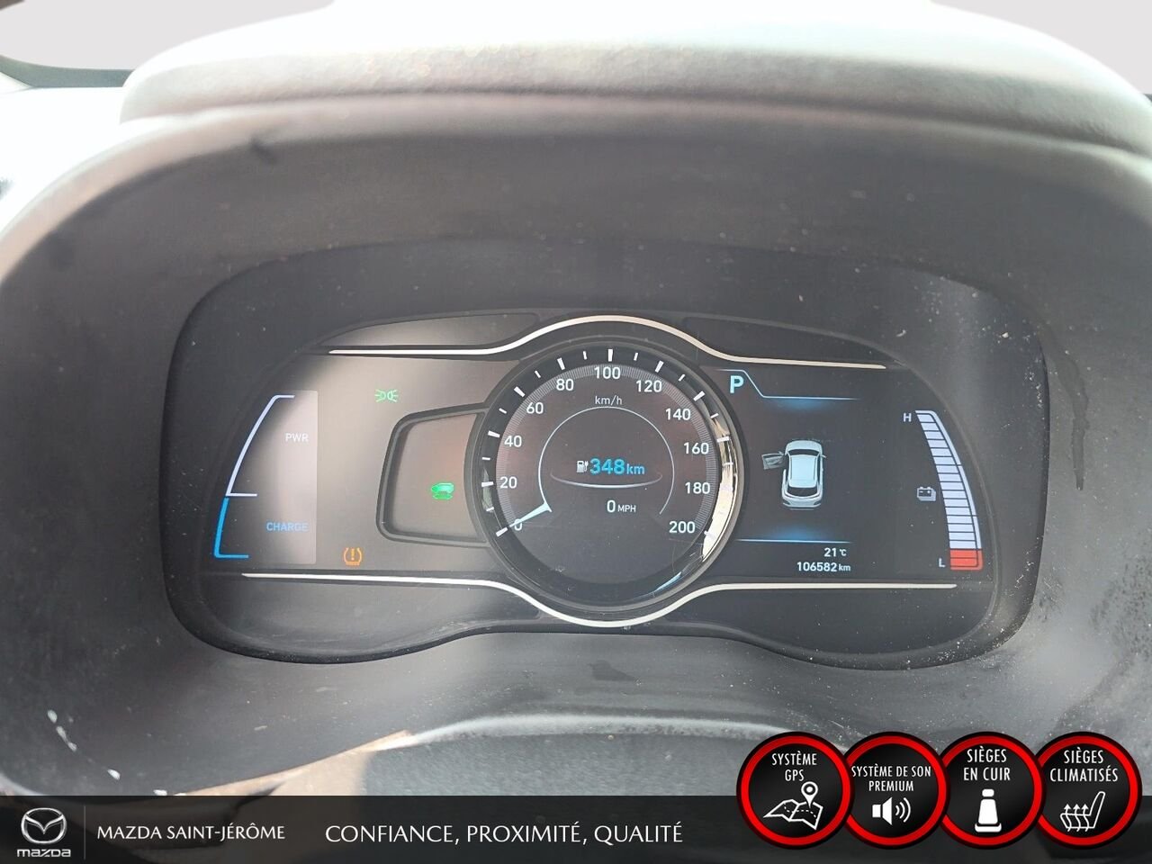 Hyundai Kona électrique Ultimate | TOIT OUVRANT | CUIR | 2021 Blanc Saint-Jérôme - photo #15