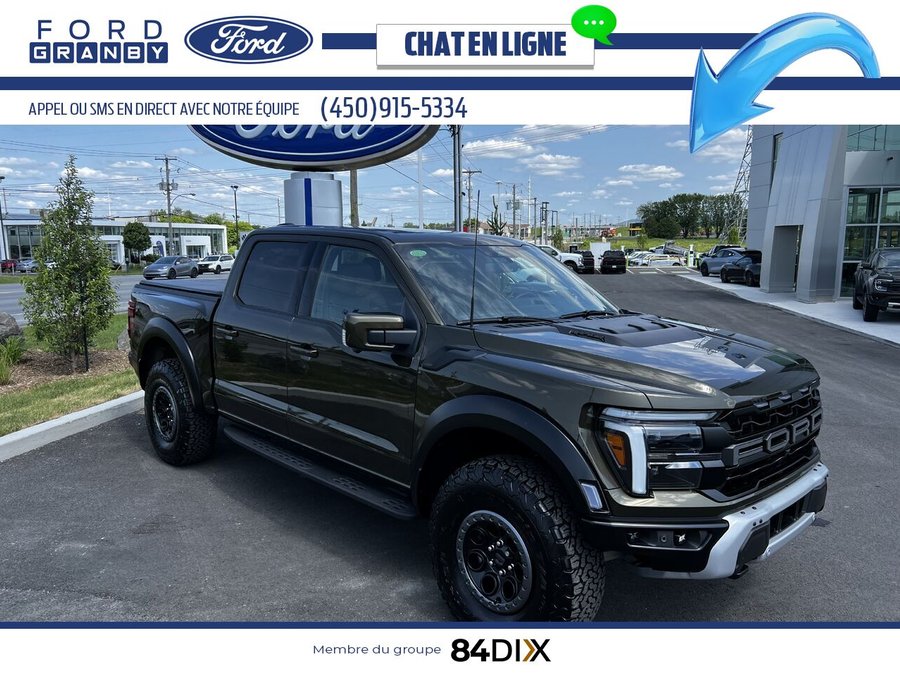 Ford F-150 RAPTOR 37 802A Raptor 802a 4RM caisse de 5,5 pi, PNEUS 37" 2025 Vert