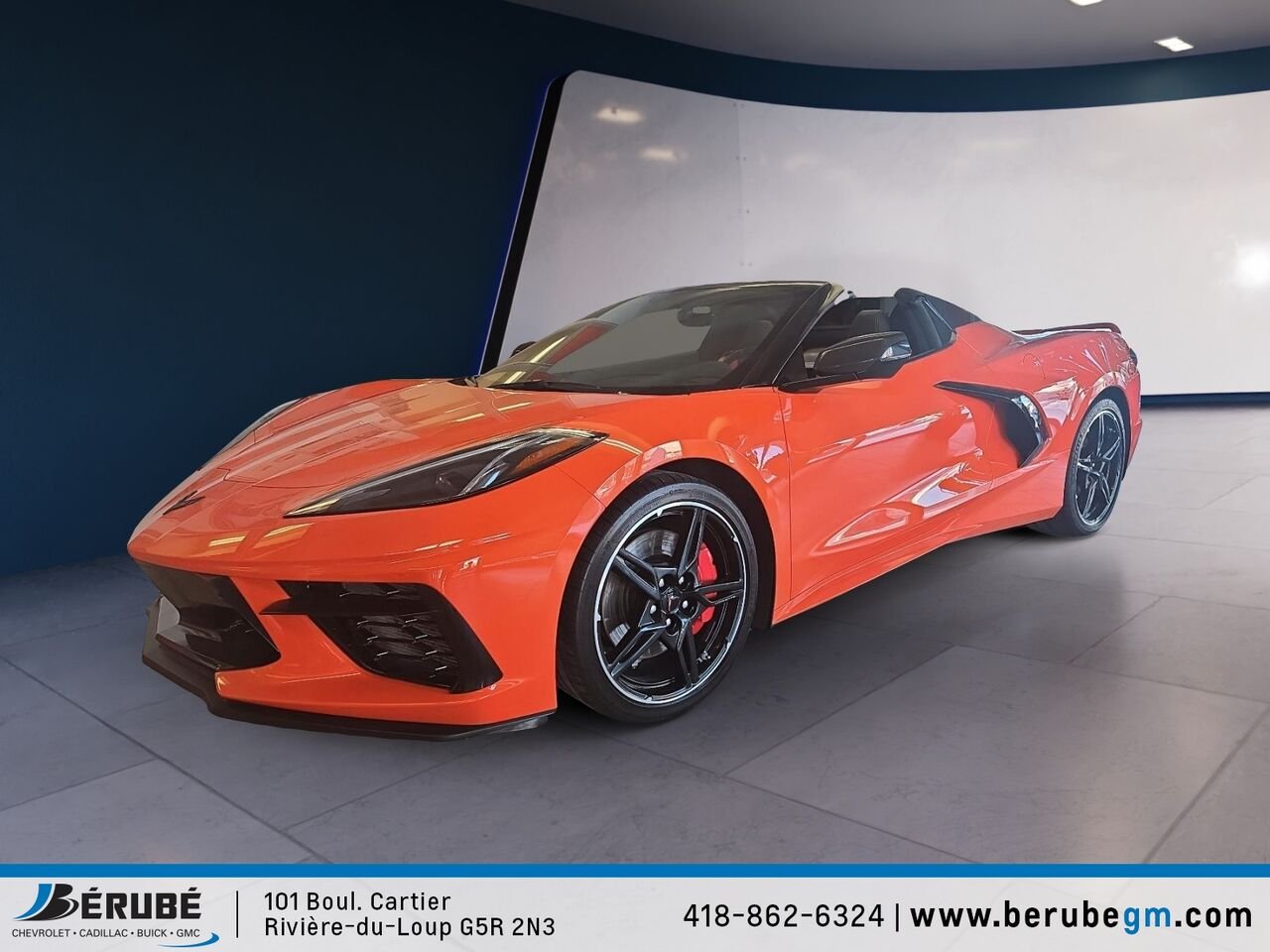 CHEVROLET CORVETTE STINGRAY CABRIOLET Stingray cabriolet 2 portes avec 3LT 2021 Orange Rivière-du-Loup - photo #0