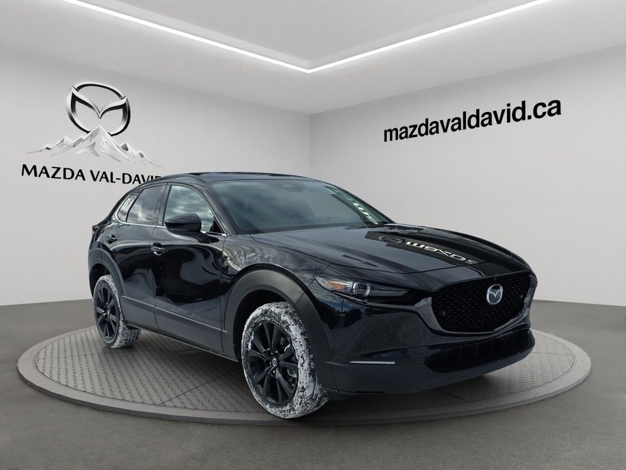 2025 Mazda CX-30 GT turbo, awd, toit ouvrant, Écran 360 degré, Navigation, chargeur sans fil pour cellulaire Jet Black Mica
