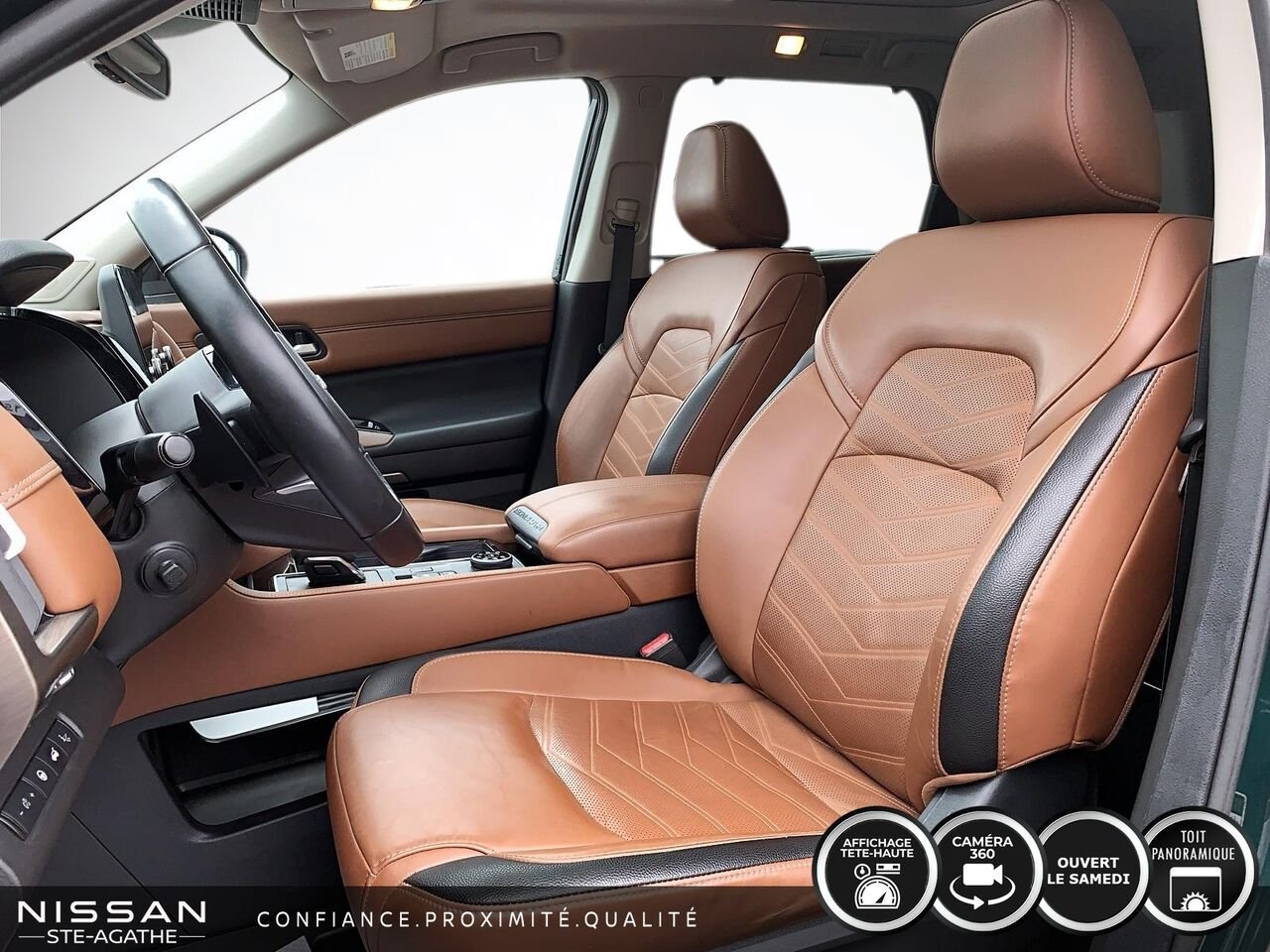 2023 Nissan Pathfinder Platinum | CUIR BRUN | TOIT PANORAMIQUE | TOWING PACKAGE | Green Saint-Jérôme - photo #7