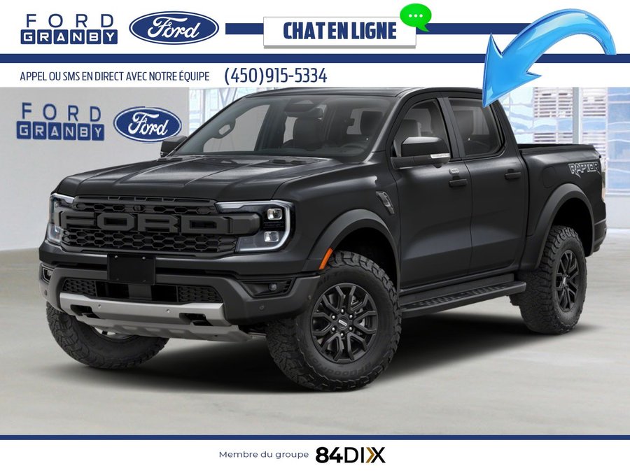 Ford Ranger Raptor cabine SuperCrew 4RM caisse de 5 pi 2025 Noir ombre