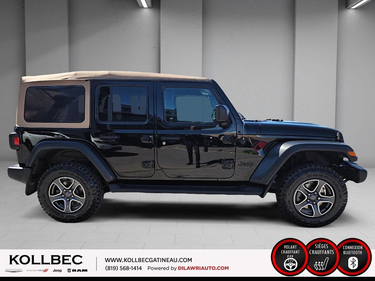 2020 JEEP WRANGLER UNLIMITED 26532 | Sport Noir et Havane 4x4 Black Gatineau - photo #12