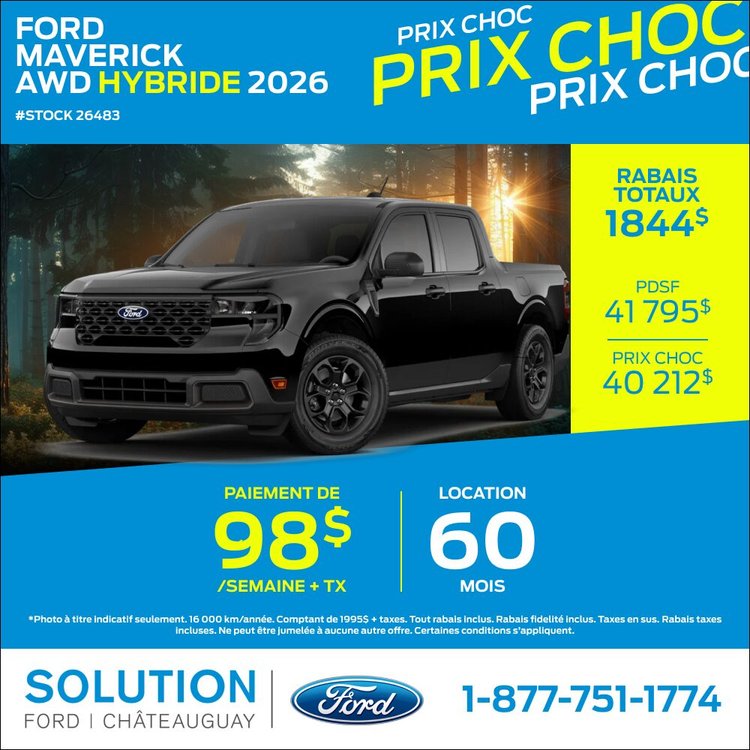 Solution Ford promo juillet MAVERICK HYBRIDE 2026 FR