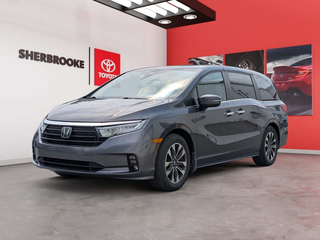 Honda Odyssey EX-L/SIÈGES CHAUFFANTS/SIÈGES EN CUIR/TOIT OUVRANT/AC BIZONE 2023 Gris Sherbrooke - photo #0