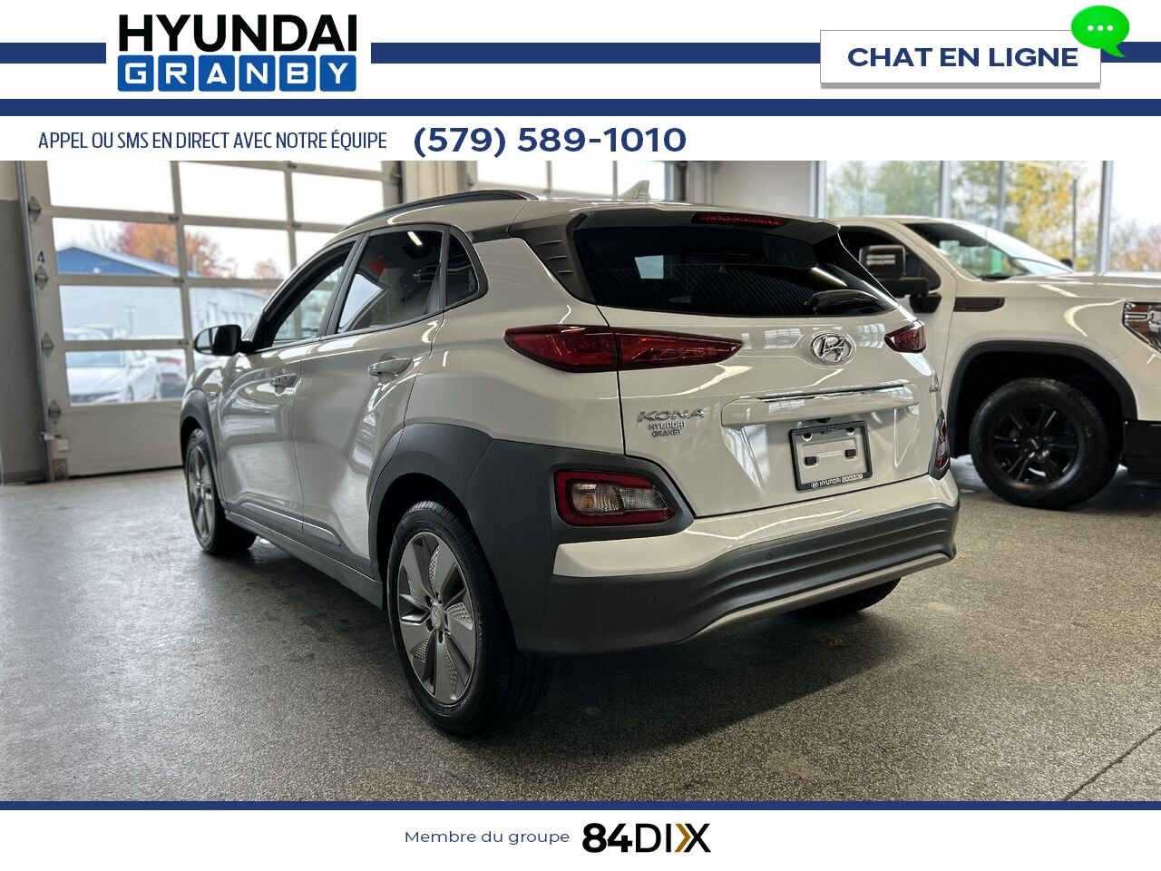 Hyundai Kona électrique 2020 Blanc Granby - photo #3