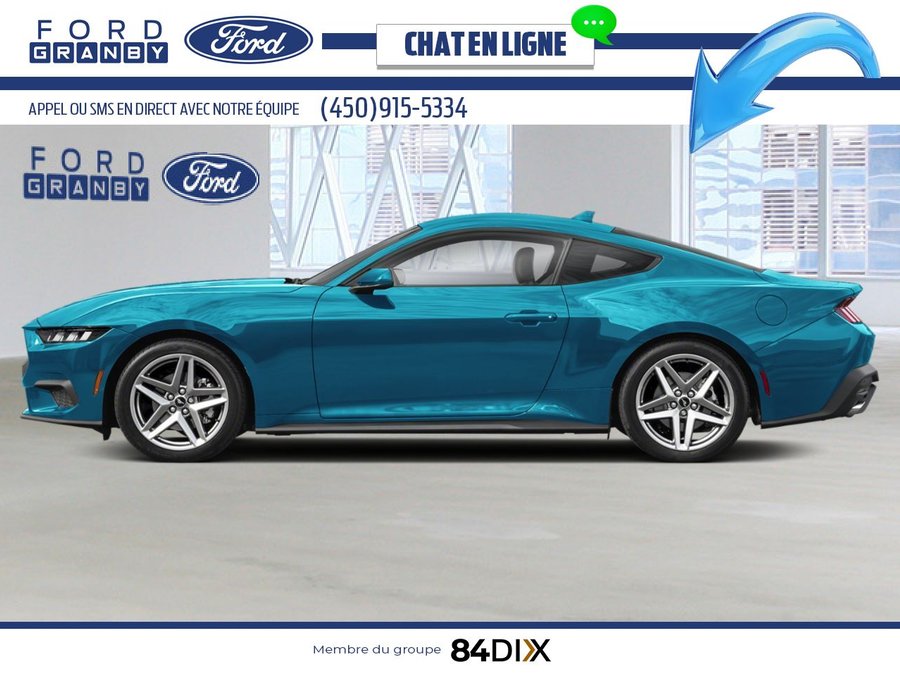 Ford Mustang EcoBoost à toit fuyant 2026 Bleu Adriatique métallisé