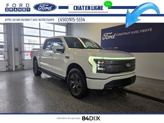 Ford F-150 LIGHTNING LARIAT, CUIR, TOIT LARIAT SuperCrew 4RM caisse de 5,5 pi 2025 Blanc