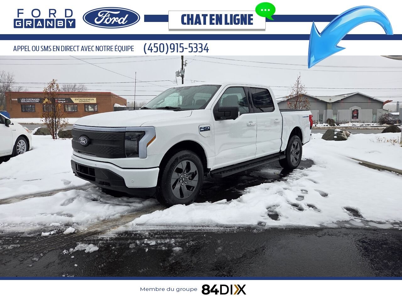 Ford F-150 Lightning 2024 Blanc Granby - photo #2