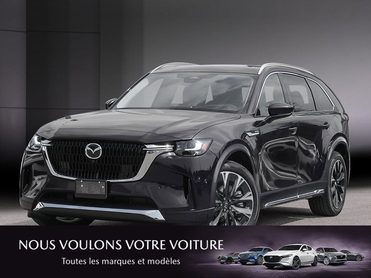 Mazda CX-90 hybride rechargeable JM3KKEHA4T1373805 2026 Noir de jais mica Mirabel - photo #0