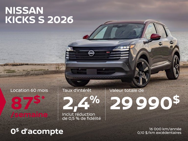 Nissan vimont Accueil mai Kicks S 2026