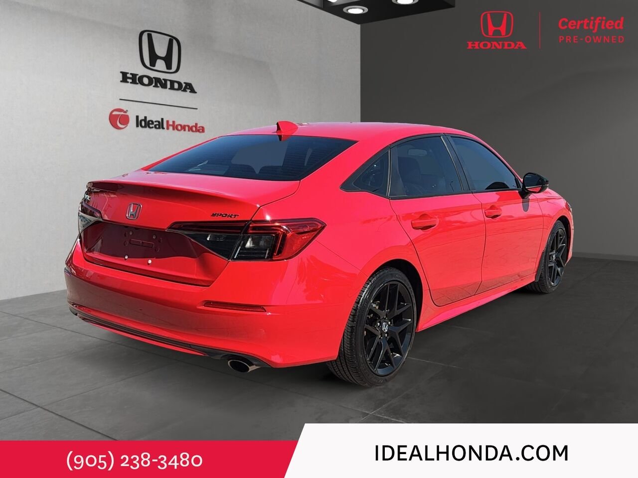 2023 Honda Civic Sedan SPORT CVT Red Mississauga - photo #3