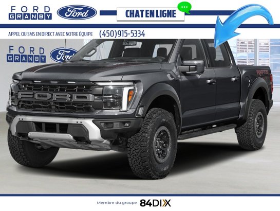 Ford F-150 Raptor SuperCrew 4RM caisse de 5,5 pi 2026 Noir agate métallisé