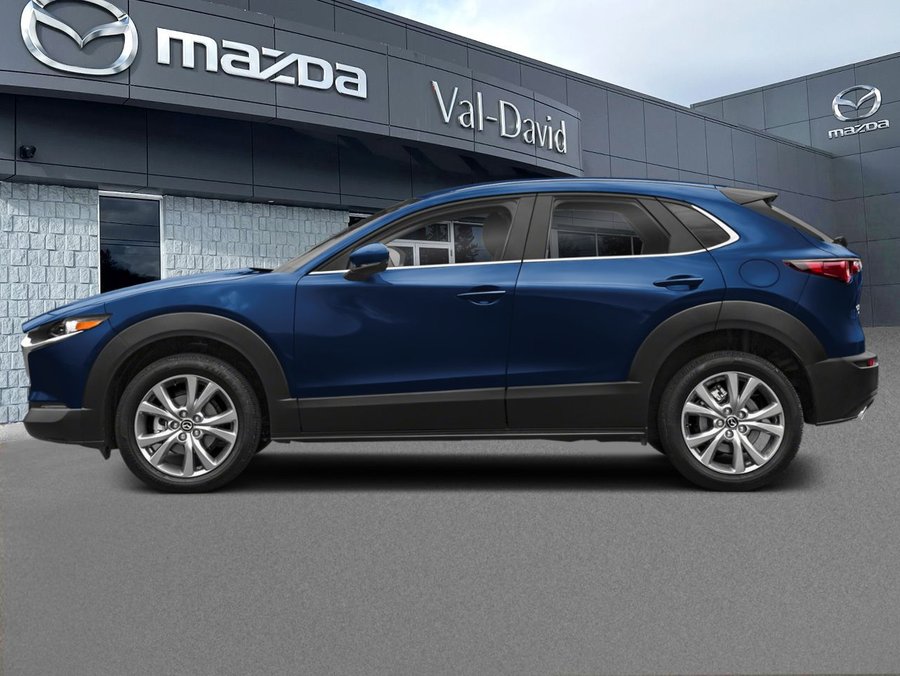 2026 Mazda CX-30 GS AWD 2.5 S Kuro AWD, Toit ouvrant, Sièges en similicuir, Barre de toit peintes. Deep Crystal Blue Mica