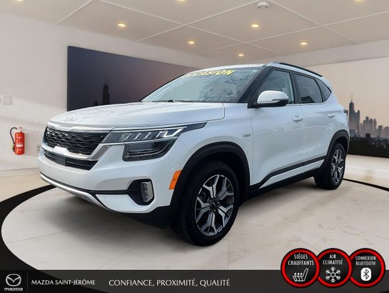 2023 Kia Seltos EX Premium | TOIT OUVRANT | CUIR | NAVIGATION | SIEGES ELECTRIQUE | AWD | White