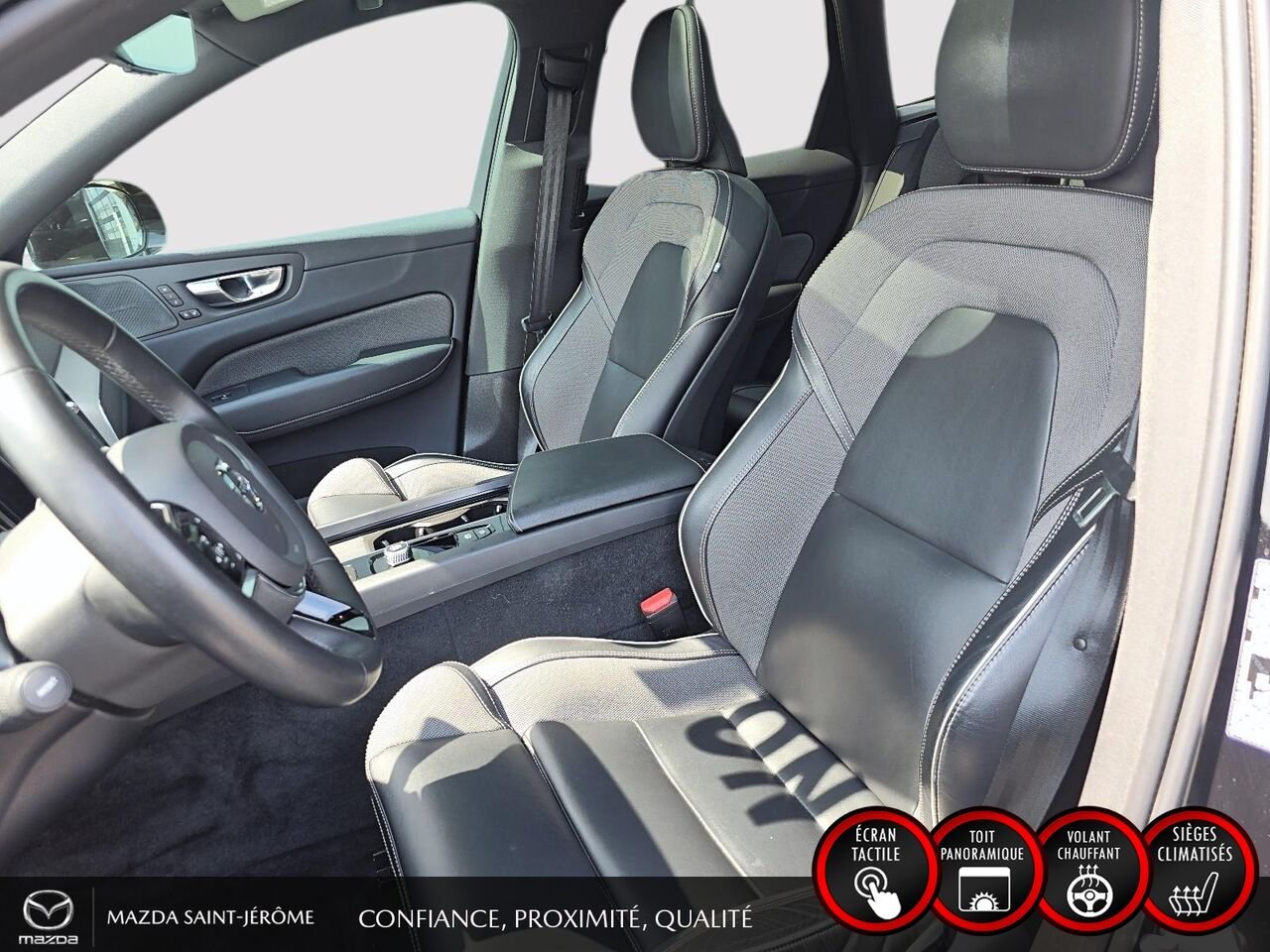 2022 Volvo XC60 Recharge T8 R-Design hybride rechargeable | POLESTAR | TOIT PANORAMIQUE | AWD | CUIR | Black Saint-Jérôme - photo #17