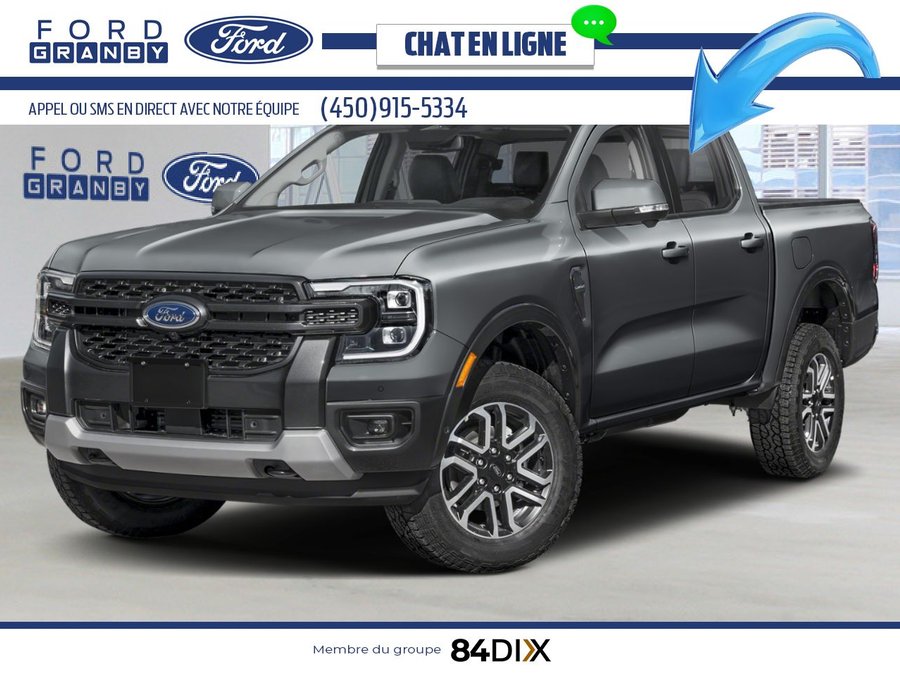 Ford Ranger LARIAT cabine SuperCrew 4RM caisse de 5 pi 2026 Gris carbonisé métallisé